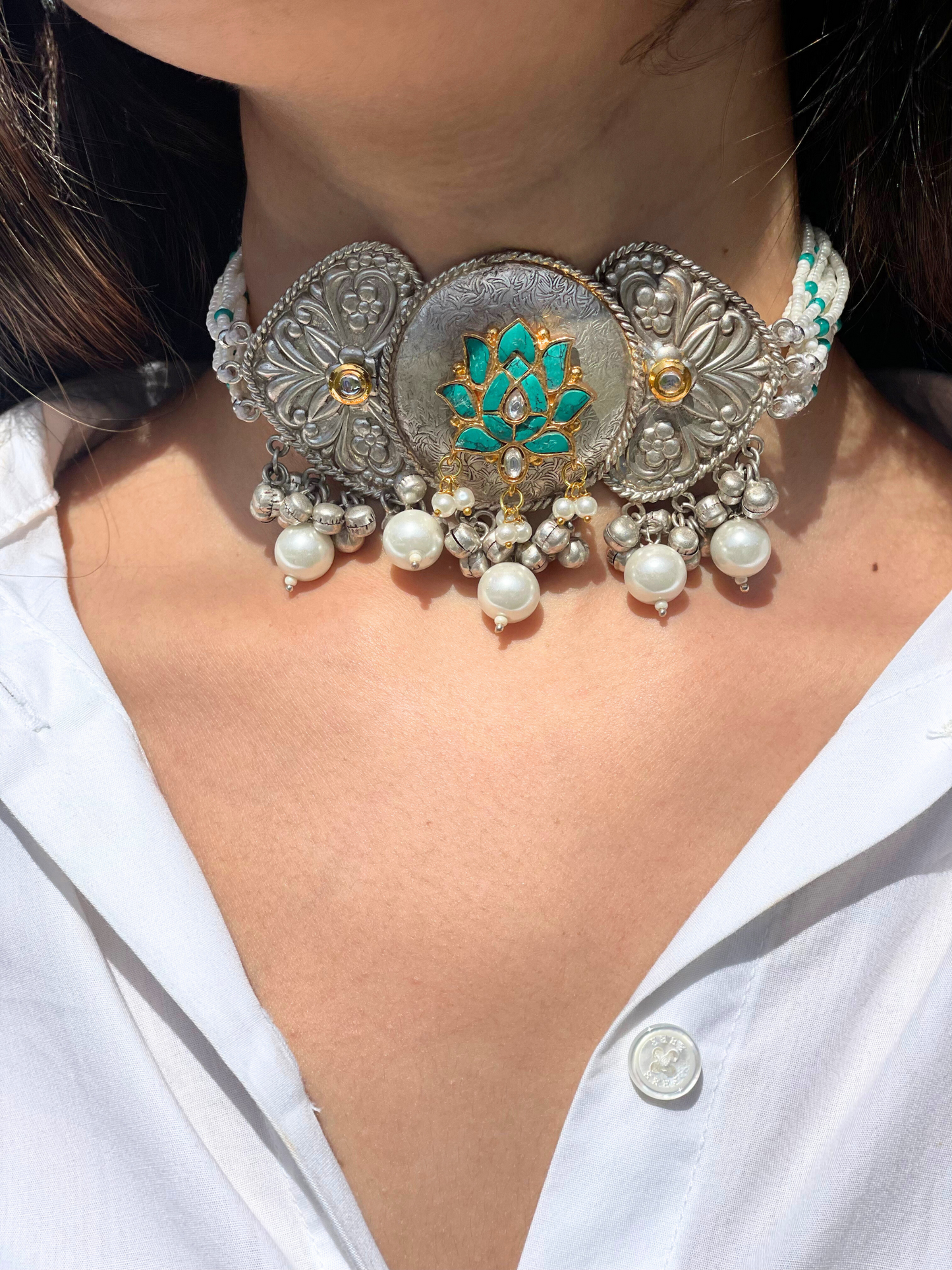 Lotus Charm Choker
