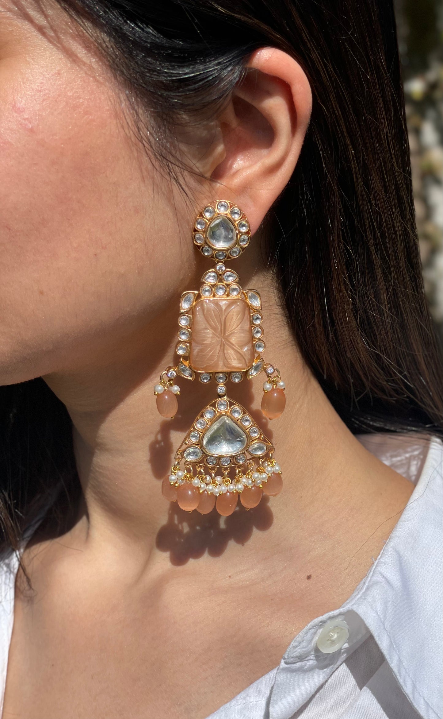 Peach Chandelier Earrings