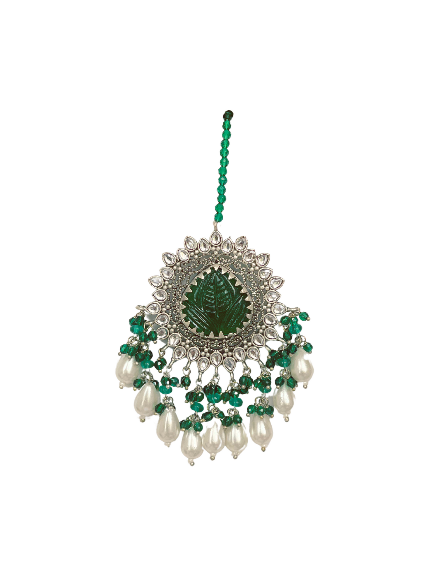 Green Envy Tikka and Earrings Set