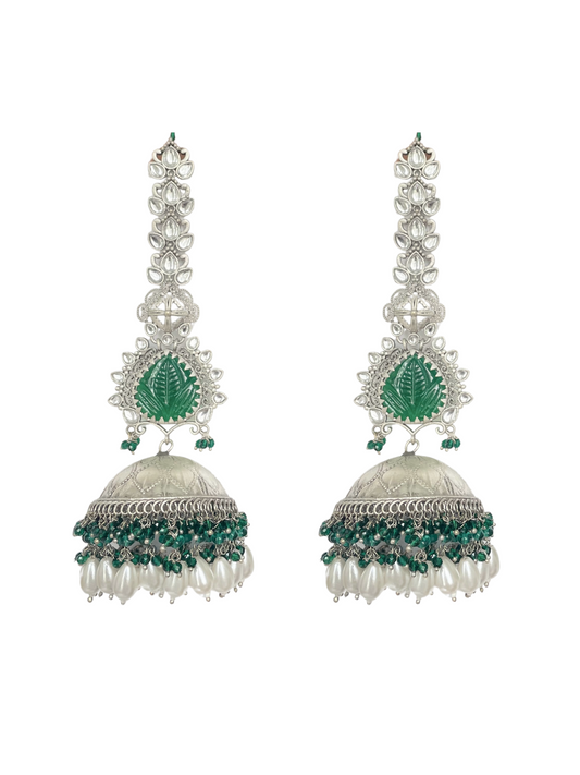 Green Envy Tikka and Earrings Set