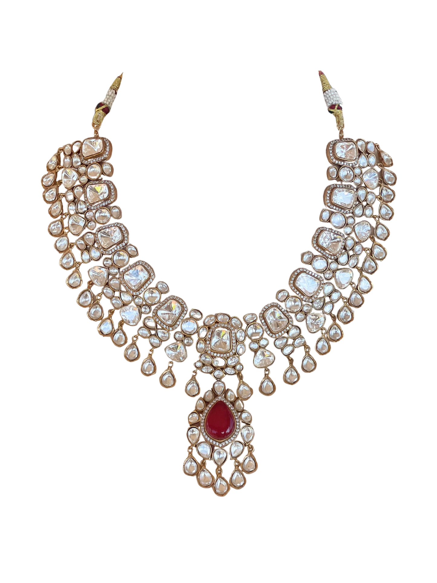 Ruby Rainfall Necklace Set