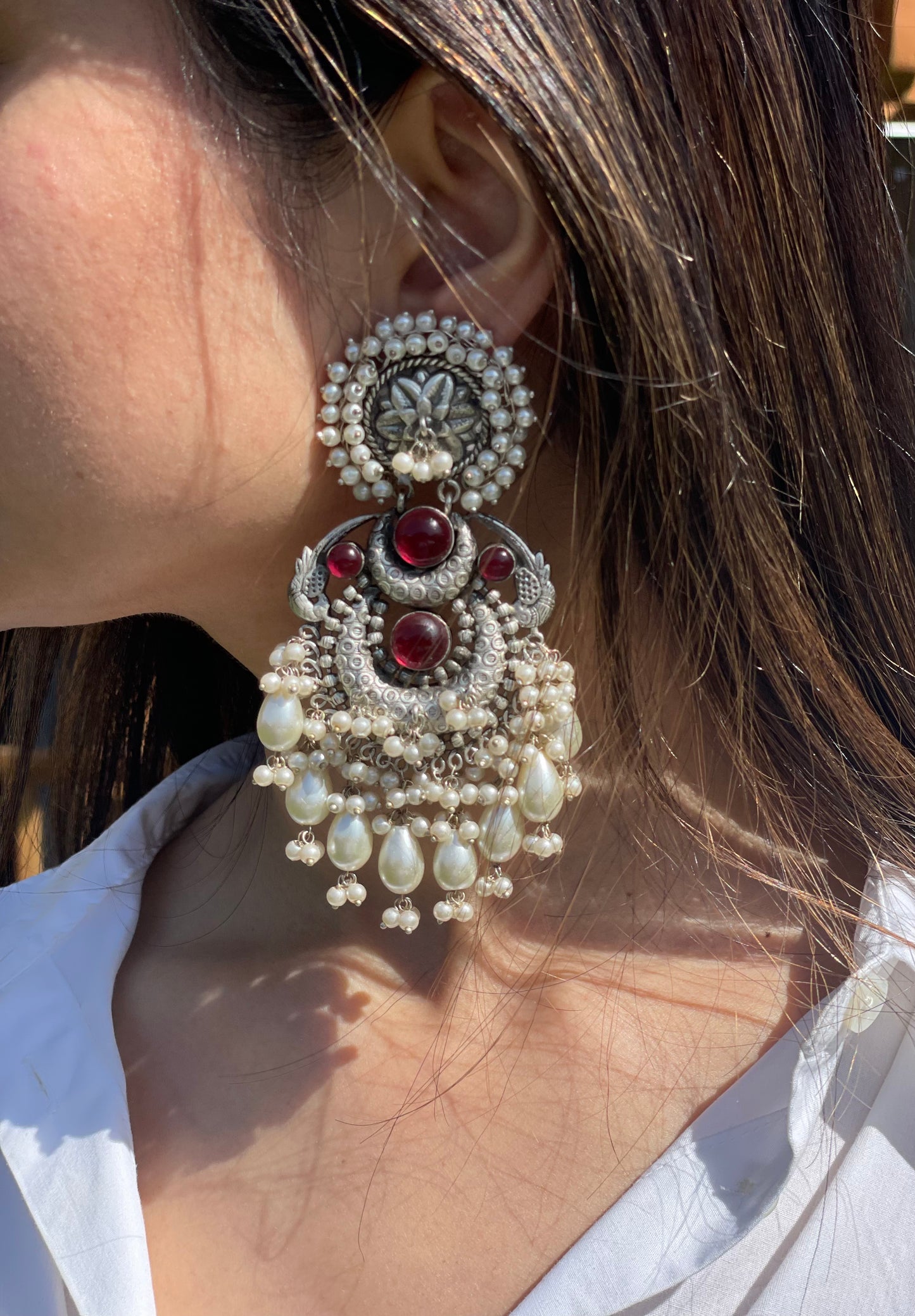 Ruby Pearl Earrings