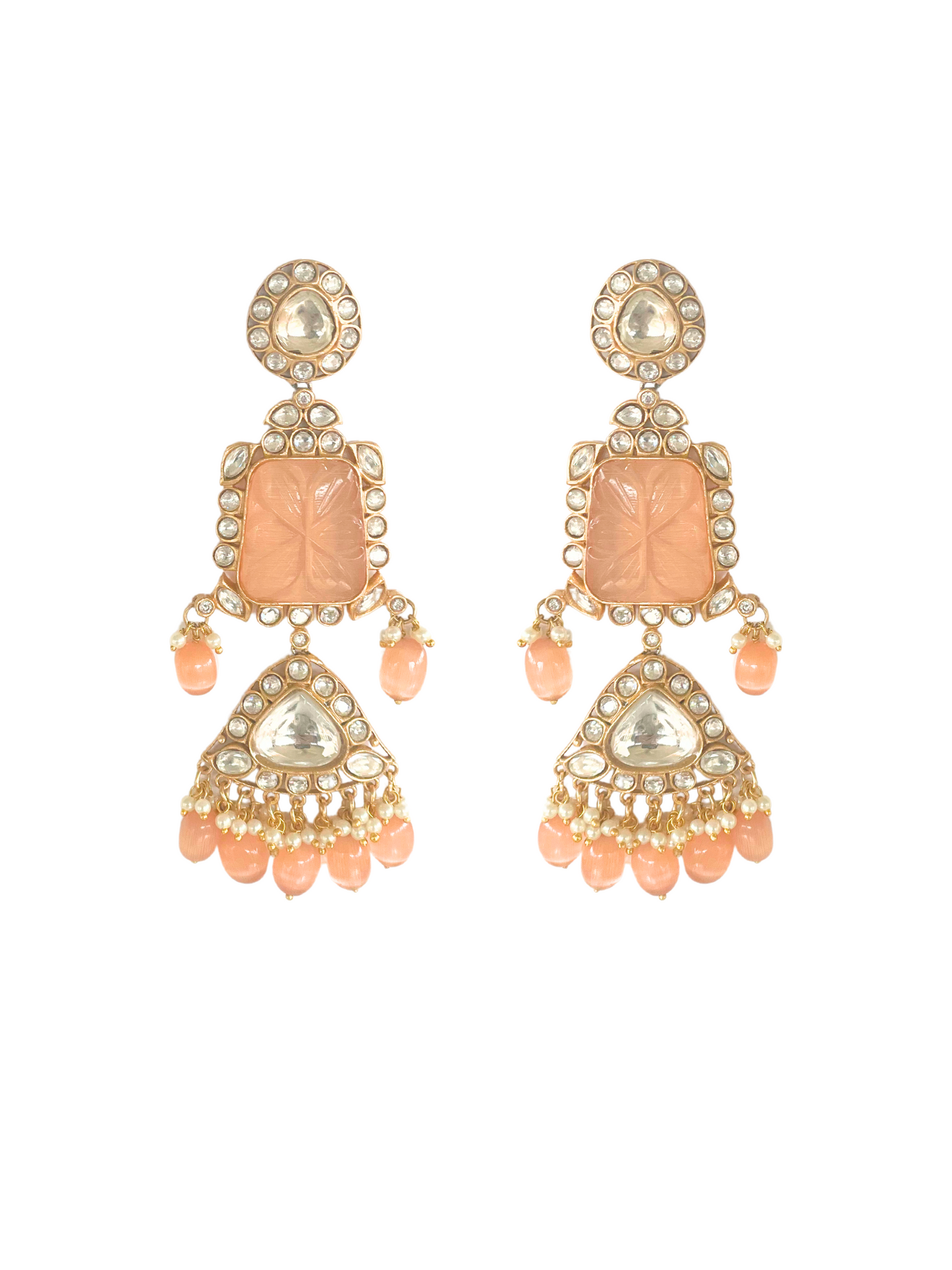 Peach Chandelier Earrings